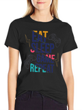 Eat Sleep Game Repeat Black T-Shirt