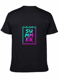 Aloha Summer Graphic Black T-Shirt