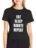 Eat Sleep Karate Repeat Black T-Shirt