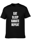 Eat Sleep Karate Repeat Black T-Shirt