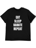 Eat Sleep Karate Repeat Black T-Shirt