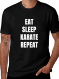 Eat Sleep Karate Repeat Black T-Shirt