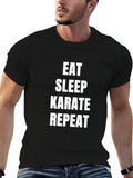 Eat Sleep Karate Repeat Black T-Shirt
