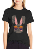 Cool Easter Bunny T-Shirt with Sunglasses - Distressed