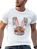 Cool Easter Bunny T-Shirt with Sunglasses - Distressed