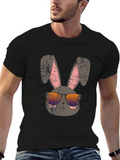 Cool Easter Bunny T-Shirt with Sunglasses - Distressed