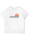 Retro Camping T-Shirt: Tent & Sunset Design