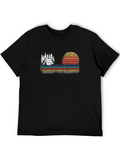 Retro Camping T-Shirt: Tent & Sunset Design