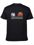 Retro Camping T-Shirt: Tent & Sunset Design
