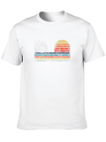Retro Camping T-Shirt: Tent & Sunset Design