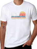 Retro Camping T-Shirt: Tent & Sunset Design
