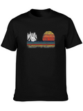 Retro Camping T-Shirt: Tent & Sunset Design
