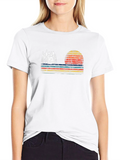 Retro Camping T-Shirt: Tent & Sunset Design