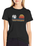 Retro Camping T-Shirt: Tent & Sunset Design