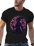 Monster Graphic Print Black T-Shirt