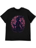 Monster Graphic Print Black T-Shirt