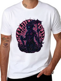 Monster Graphic Print Black T-Shirt