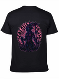 Monster Graphic Print Black T-Shirt