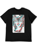 Psychedelic Wolf Graphic Tee - Black