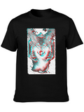 Psychedelic Wolf Graphic Tee - Black