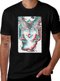 Psychedelic Wolf Graphic Tee - Black
