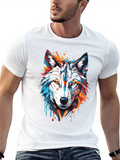 Abstract Wolf Graphic Tee - Modern Black T-Shirt