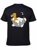 Cartoon Dog in Tub Graphic Tee