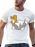 Cartoon Dog in Tub Graphic Tee