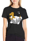 Cartoon Dog in Tub Graphic Tee
