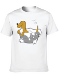 Cartoon Dog in Tub Graphic Tee