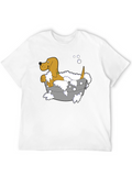 Cartoon Dog in Tub Graphic Tee