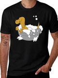 Cartoon Dog in Tub Graphic Tee