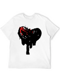Abstract Heart Graphic Black T-Shirt