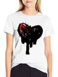 Abstract Heart Graphic Black T-Shirt