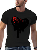 Abstract Heart Graphic Black T-Shirt