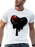 Abstract Heart Graphic Black T-Shirt