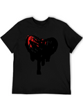 Abstract Heart Graphic Black T-Shirt
