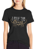 I Rule the Court Graphic Black T-Shirt