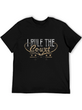 I Rule the Court Graphic Black T-Shirt