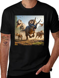 Dinosaur T-Rex & Triceratops Graphic Tee