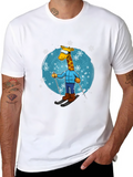 Skiing Giraffe T-Shirt - Winter Fun Apparel