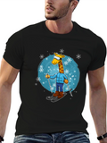 Skiing Giraffe T-Shirt - Winter Fun Apparel
