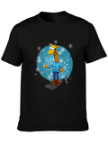 Skiing Giraffe T-Shirt - Winter Fun Apparel