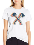 Retro Crossed Axes T-Shirt - Lumberjack Style