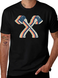 Retro Crossed Axes T-Shirt - Lumberjack Style