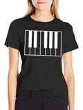 Piano Keys Graphic Tee - Musicians Black T-Shirt