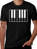 Piano Keys Graphic Tee - Musicians Black T-Shirt