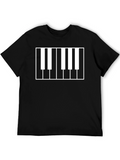 Piano Keys Graphic Tee - Musicians Black T-Shirt