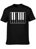Piano Keys Graphic Tee - Musicians Black T-Shirt