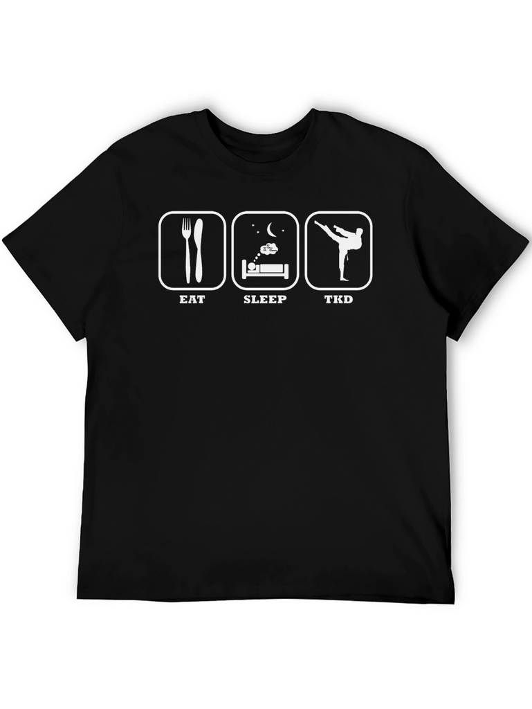 Eat Sleep TKD Black Graphic T-Shirt